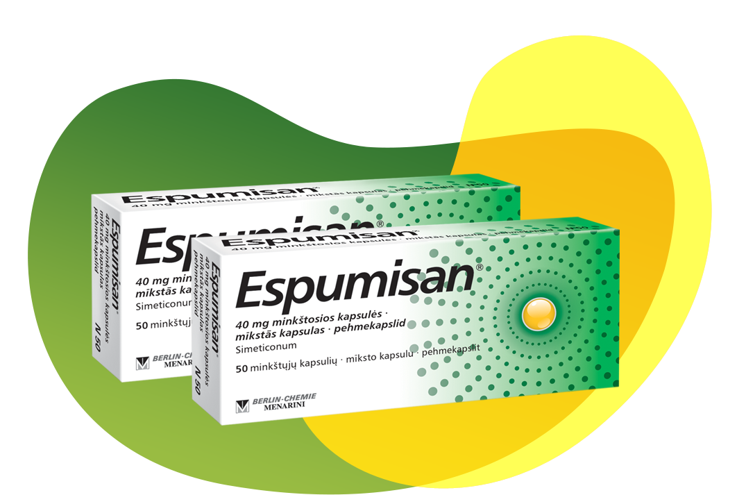 Espumisan<sup>®</sup> 40 mg minkštųjų kapsulių pakuotė