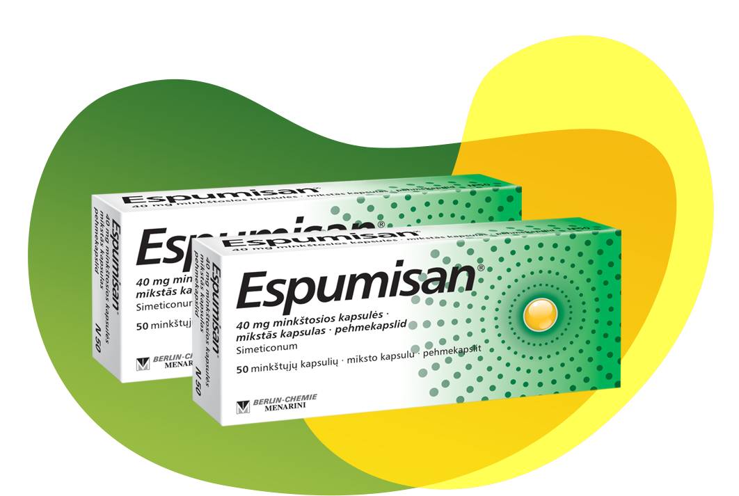 Espumisan<sup>®</sup>  40 mg kapsulių pakuotė