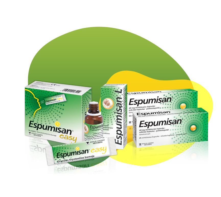 Gyvenimas su laimingu pilvuku Espumisan